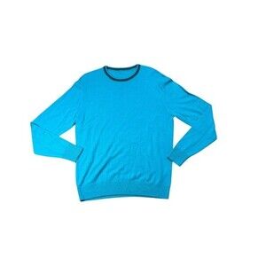 G/FORE Men’s Crewneck Sweater in Bright Turquoise with Dark Trim